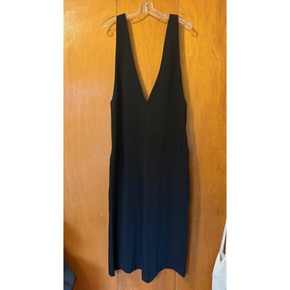 ZARA BLACK SLEEVELESS DEEP V JUMPSUIT ROMPER, SIZE: SMALL, LIKE NEW - Picture 2 of 3